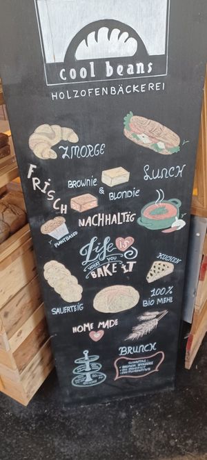 Description board at Cool Beans in Basel