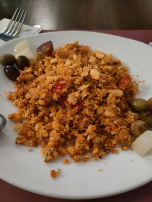 Migas veganas at 8° Arte in Caceres