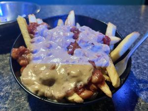 Chili queso fries  at Pizza Cave in Jacksonville