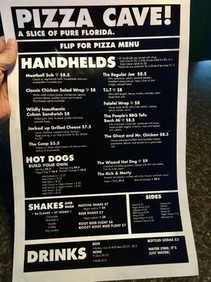 Handhelds and drinks at Pizza Cave in Jacksonville