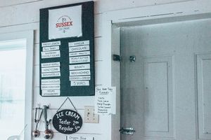 Menu of gelato flavors. at Tall Tom's in St Andrews