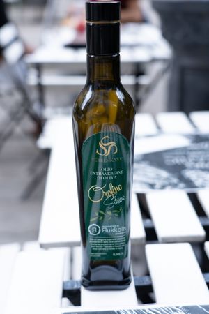 Olive oil for a salad dressing at Rukkola in Budapest