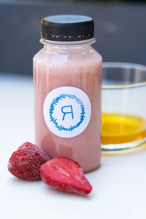 Smoothie with coconut milk at Rukkola in Budapest