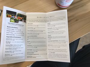 Part of the yummy menu at RORO Juice in Centennial