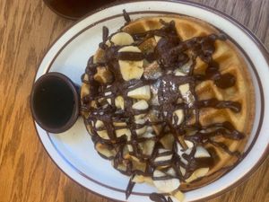 Chocolate hazelnut waffle  at Simpleton Cafe in Sacramento