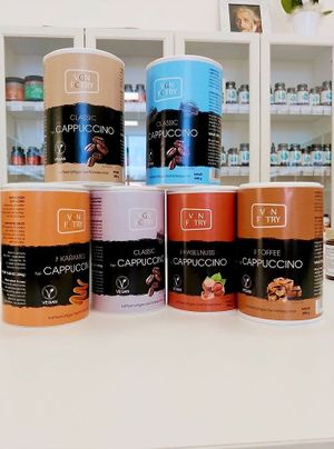 Vegan cappuccino. Photo by: AVENA, Trgovina za zdravo življenje - Ptuj on Facebook at Avena in Ptuj