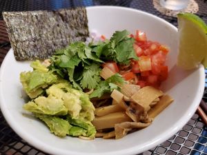 Salad ramen at Vegan Ramen Mei in Puerto Vallarta