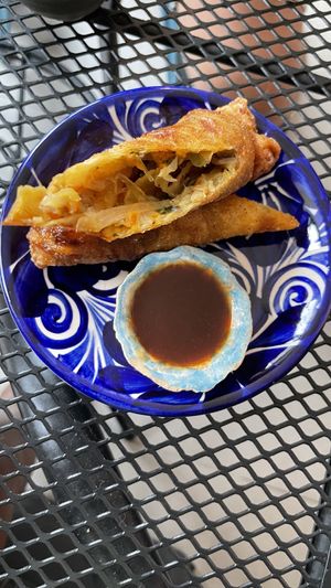 Egg rolls with a different name🤷🏽‍♀️ at Vegan Ramen Mei in Puerto Vallarta