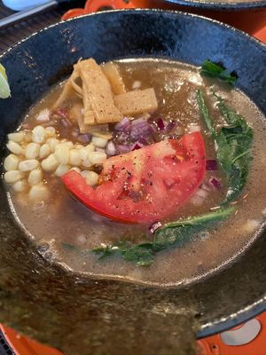 Tokyo shoyu- most classic style in Japan  at Vegan Ramen Mei in Puerto Vallarta