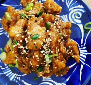 Orange “chicken” at Vegan Ramen Mei in Puerto Vallarta