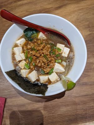 Mapu tofu ramen at Vegan Ramen Mei in Puerto Vallarta