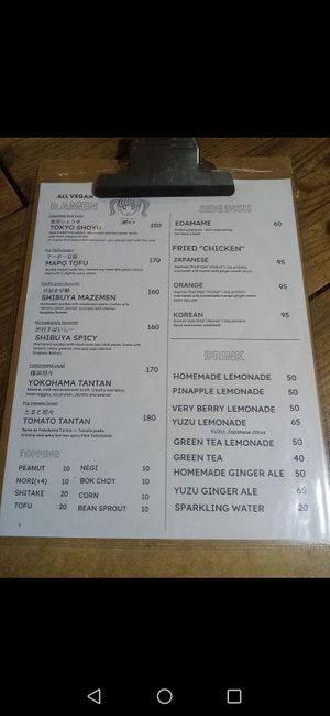 I went with soy protein orange chicken at Vegan Ramen Mei in Puerto Vallarta