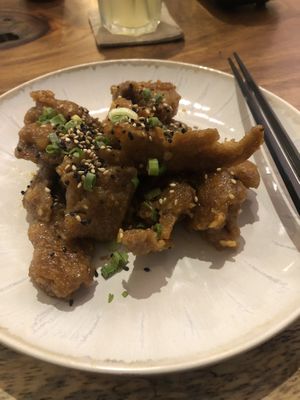 Orange 'chicken’  at Vegan Ramen Mei in Puerto Vallarta