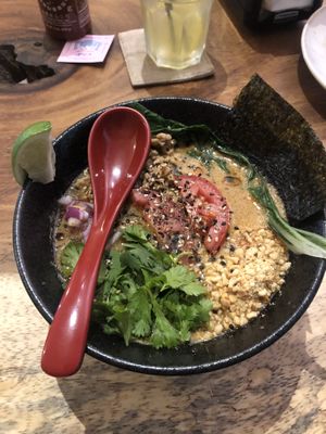 Tanamen (spicy but not too spicy - for me anyway)  at Vegan Ramen Mei in Puerto Vallarta