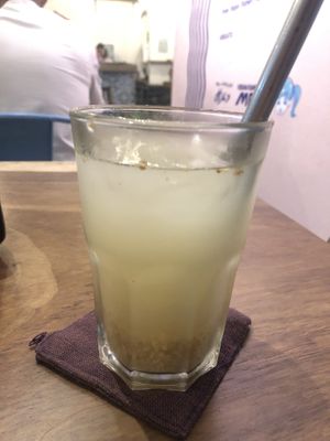 Homemade ginger ale. Look at all that ginger! 😍  at Vegan Ramen Mei in Puerto Vallarta