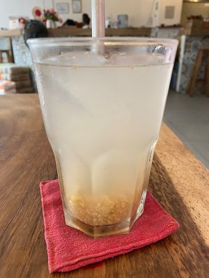 Handmade Ginger Lemonade  at Vegan Ramen Mei in Puerto Vallarta
