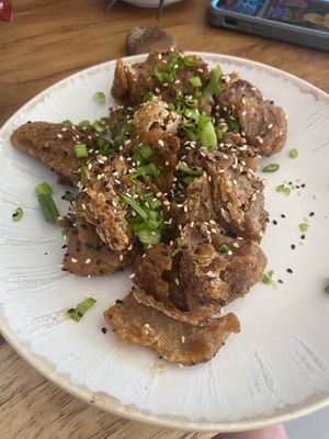Orange chicken  at Vegan Ramen Mei in Puerto Vallarta