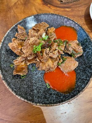 1/2 order korean soy chickn at Vegan Ramen Mei in Puerto Vallarta