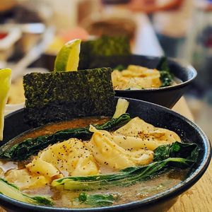 Wonton ramen (seasonal ramen)   at Vegan Ramen Mei in Puerto Vallarta