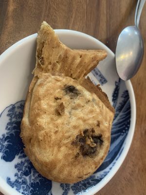 Chocolate tofu filled pastry  at Vegan Ramen Mei in Puerto Vallarta