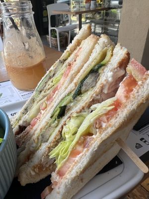 Vegan club sandwichh  at Mugs & Co in Milan