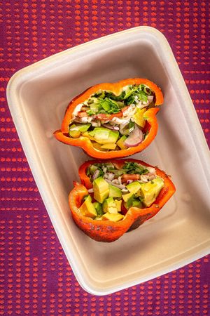 Avocado Sandwich with Grilled Pepper Bun at October in New York City