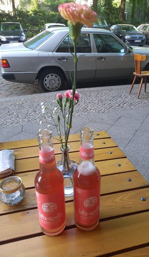 Rhabarberlimo at Vegano Flavors in Berlin