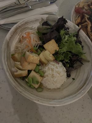 vegan tofu poke   at Moana Surfrider in Honolulu