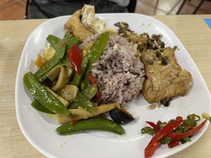 Mixed vegetables rice  at Happy Vegan - สุขใจมังสวิรัติ in Bangkok