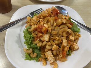 Macaroni with Tomato Sauce  at Happy Vegan - สุขใจมังสวิรัติ in Bangkok