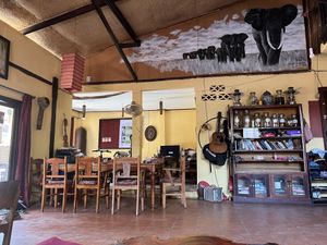 Interior of cafe   at Delilahs in Nong Khiaw