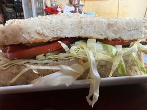 Vegan sandwich   at Delilahs in Nong Khiaw