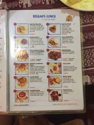 Menu at Delilahs in Nong Khiaw