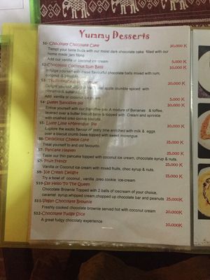 Desserts at Delilahs in Nong Khiaw