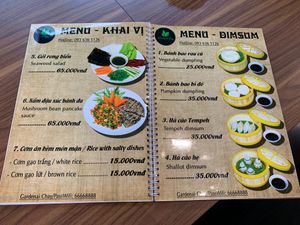 Dumplings and salad at Gardenai Chay in Hanoi