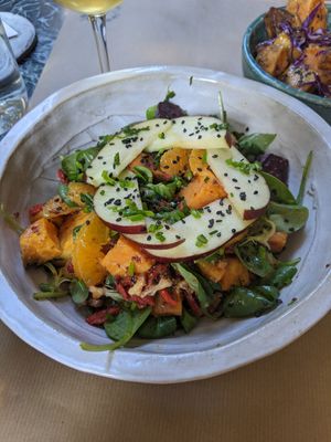 Sweet potato salad at Winners Vegan Restaurant in Athens