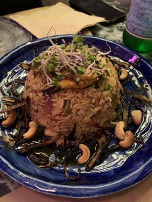 Indonesian bowl at Winners Vegan Restaurant in Athens