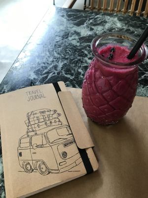 Beetroot smoothie  at Winners Vegan Restaurant in Athens