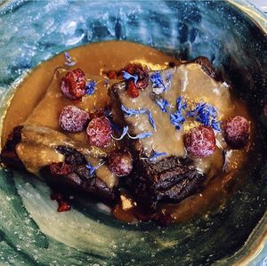 Sweet potato ‘chocolate’ brownies  at Winners Vegan Restaurant in Athens