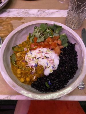 Light and refreshing curry at Winners Vegan Restaurant in Athens