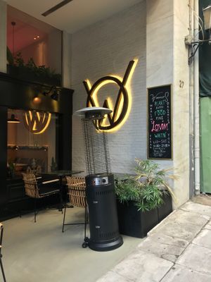 Outside Winners Restaurant at Winners Vegan Restaurant in Athens