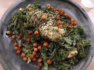 Kale tahini salad at Winners Vegan Restaurant in Athens