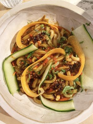 Noodles  at Winners Vegan Restaurant in Athens