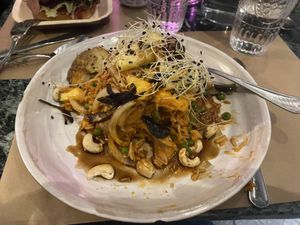 Indonesian rice   at Winners Vegan Restaurant in Athens