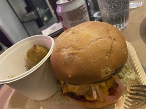 Not a cheese burger   at Winners Vegan Restaurant in Athens