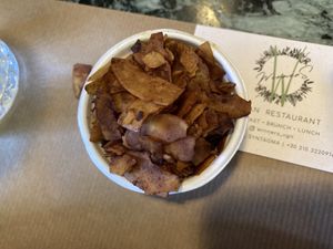 Bacon coconut  at Winners Vegan Restaurant in Athens