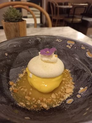 Lemon Pavlova at Winners Vegan Restaurant in Athens