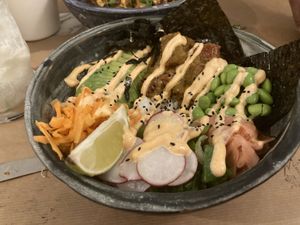 Special Hawaiian bowl  at Winners Vegan Restaurant in Athens