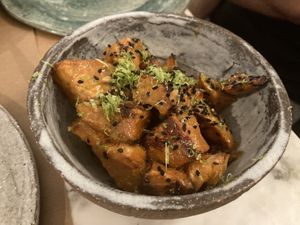 Sweet potatoes at Winners Vegan Restaurant in Athens