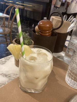 Pineapple drink at Winners Vegan Restaurant in Athens